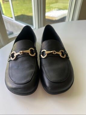 be Lenka Viva in Black Leather with Gold Horsebit (Size 10)